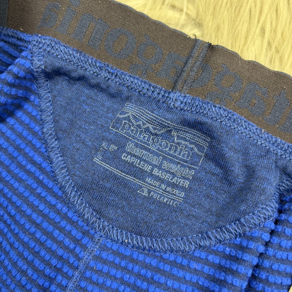 Patagonia Men's L Blue Thermal Weight Capilene Base Layer Pant Camping Hiking - Picture 4 of 8